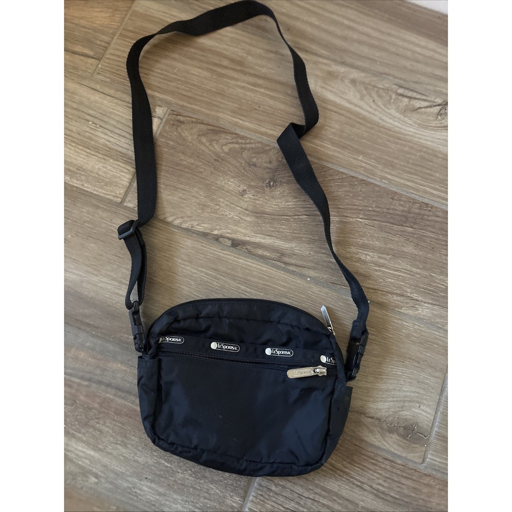 LeSportsac JET CANDACE Shoulder Crossbody Bag Black Adjustable Strap